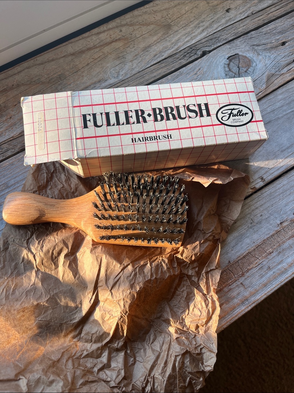 Fuller Brush Wooden Paddle Hairbrush in Natural Wood